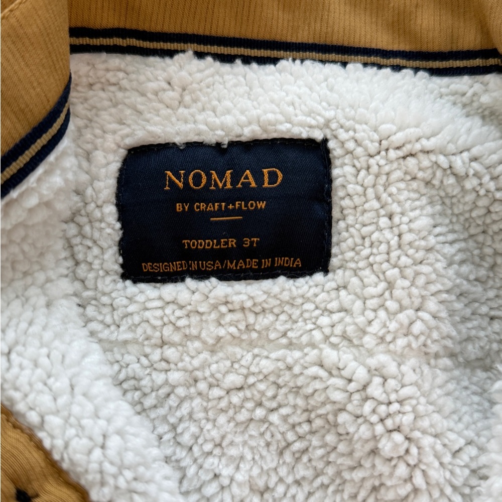 Nomad Mustard Yellow Kids Sherpa-Lined Jacket 3T - Picture 2 of 3